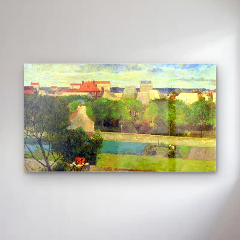 Paul Gauguin – Vegetable Famers in Vauguirard cam tablo — Paul Gauguin – Vegetable Famers in Vauguirard — empresyonist çiçek bahçesi