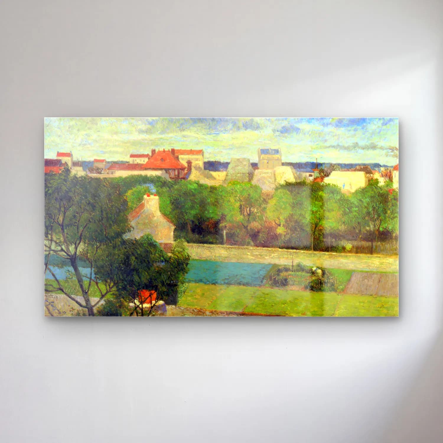 Paul Gauguin – Vegetable Famers in Vauguirard cam tablo — Paul Gauguin – Vegetable Famers in Vauguirard — empresyonist çiçek bahçesi