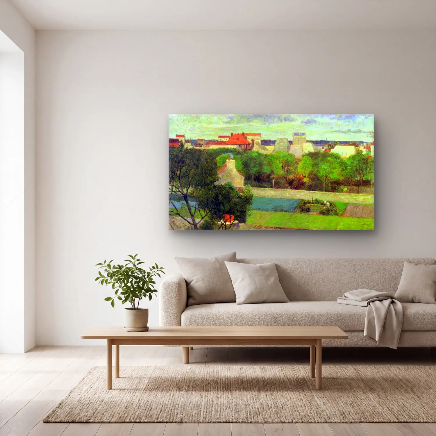Paul Gauguin – Vegetable Famers in Vauguirard cam tablo — açık renk salonda