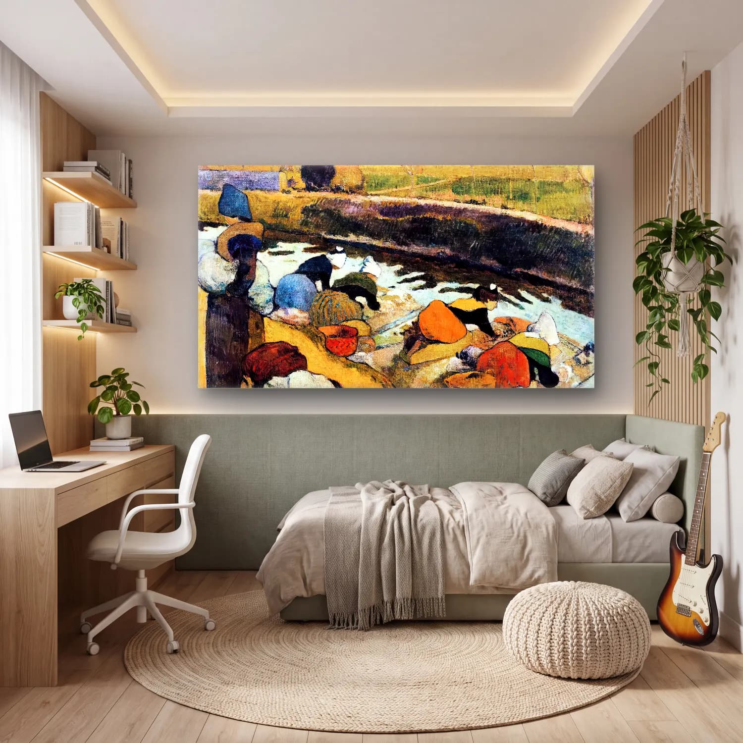 Paul Gauguin – Washerwomen cam tablo — genç odasında