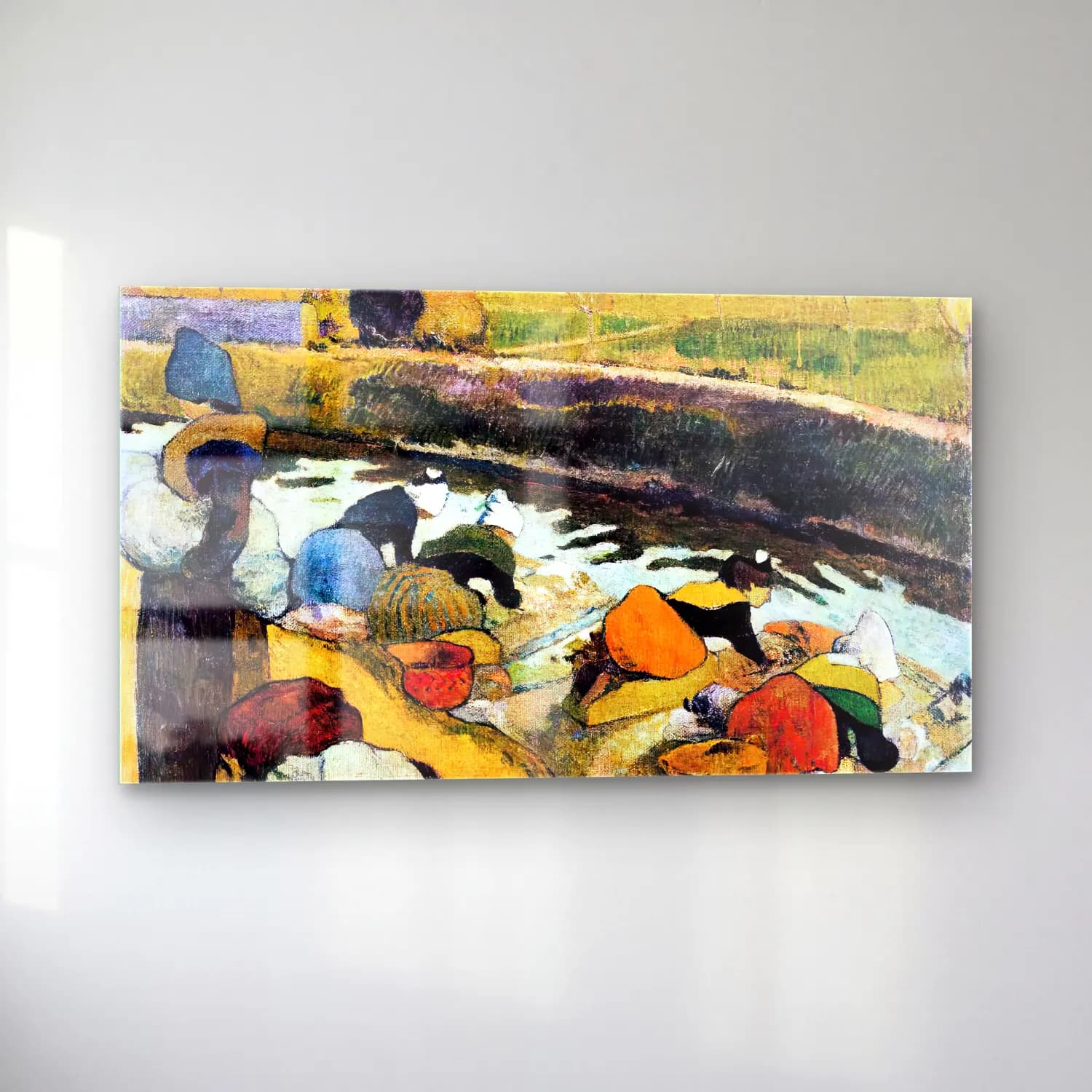 Paul Gauguin – Washerwomen cam tablo — sol açıdan görünüm