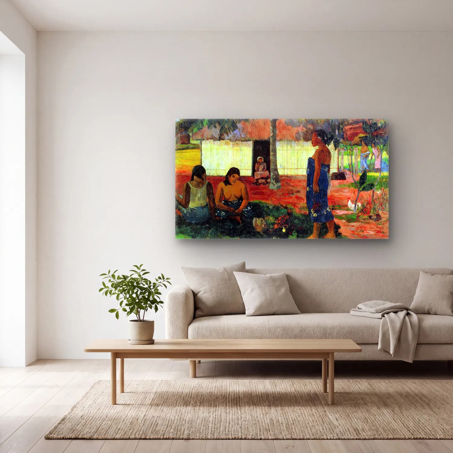 Paul Gauguin – Whya are you Angry cam tablo — açık renk salonda