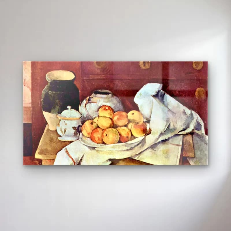 Cezanne – Still Life cam tablo — Cezanne – Still Life — empresyonist armut ve elmalar