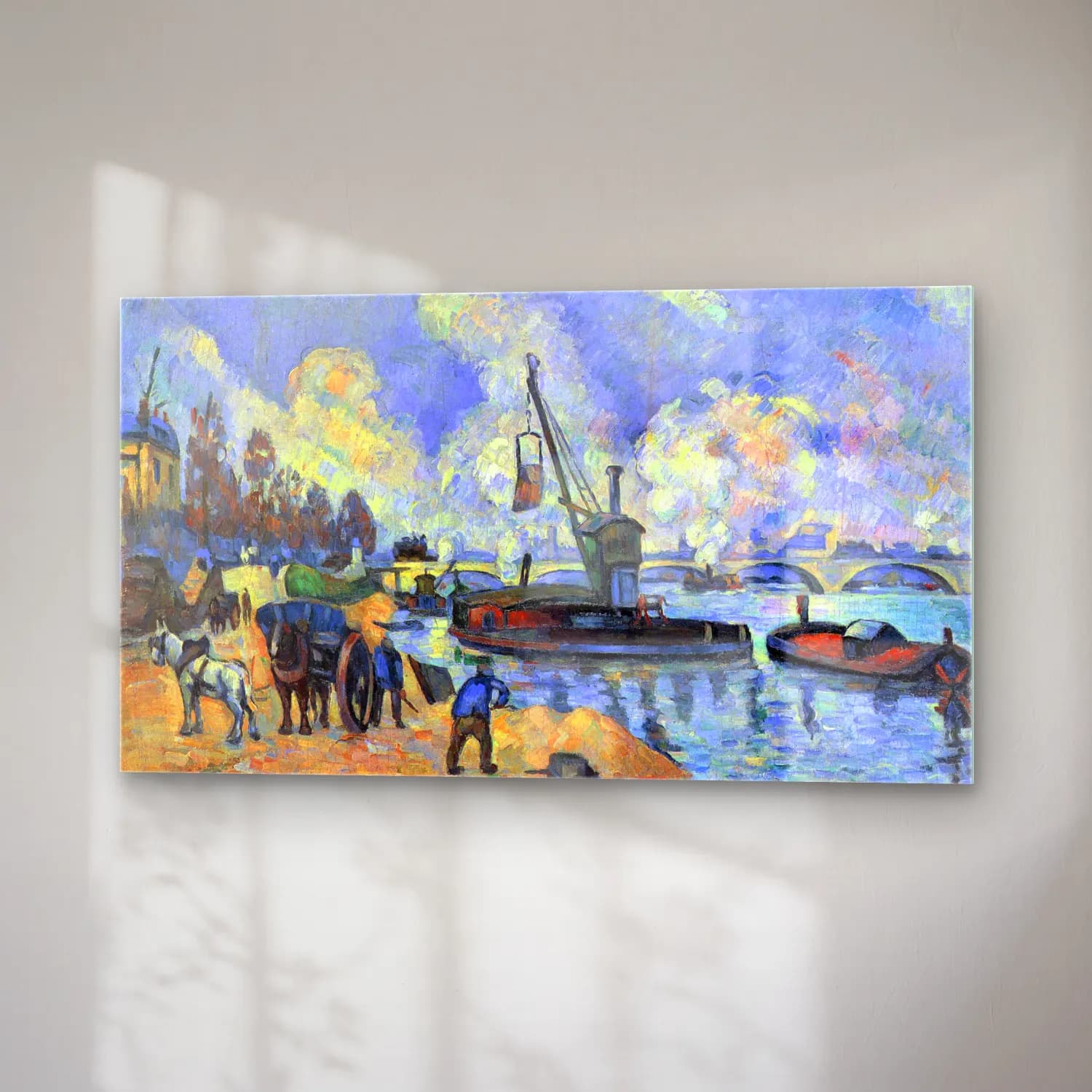 Cezanne – The Seine at Bercy cam tablo — sağ açıdan görünüm