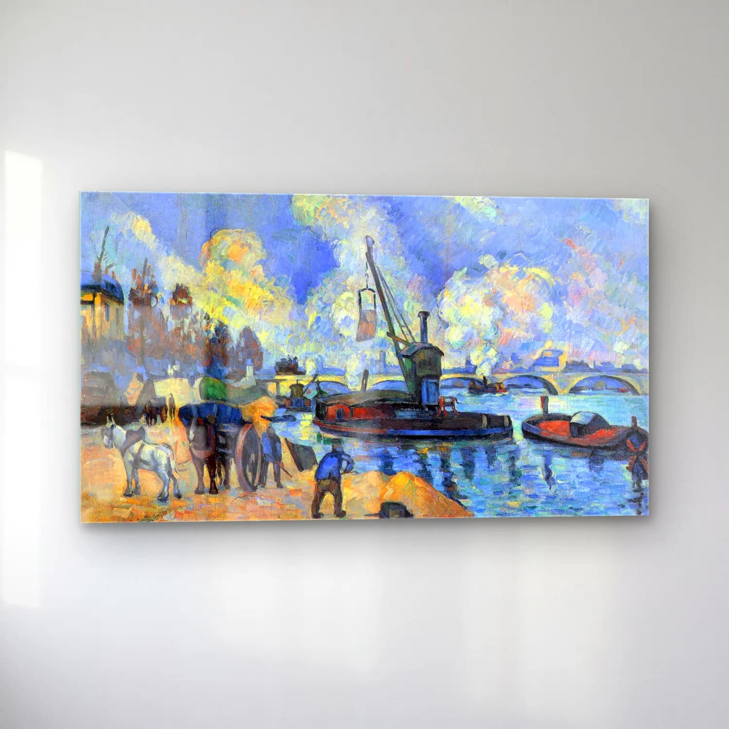 Cezanne – The Seine at Bercy cam tablo — sol açıdan görünüm