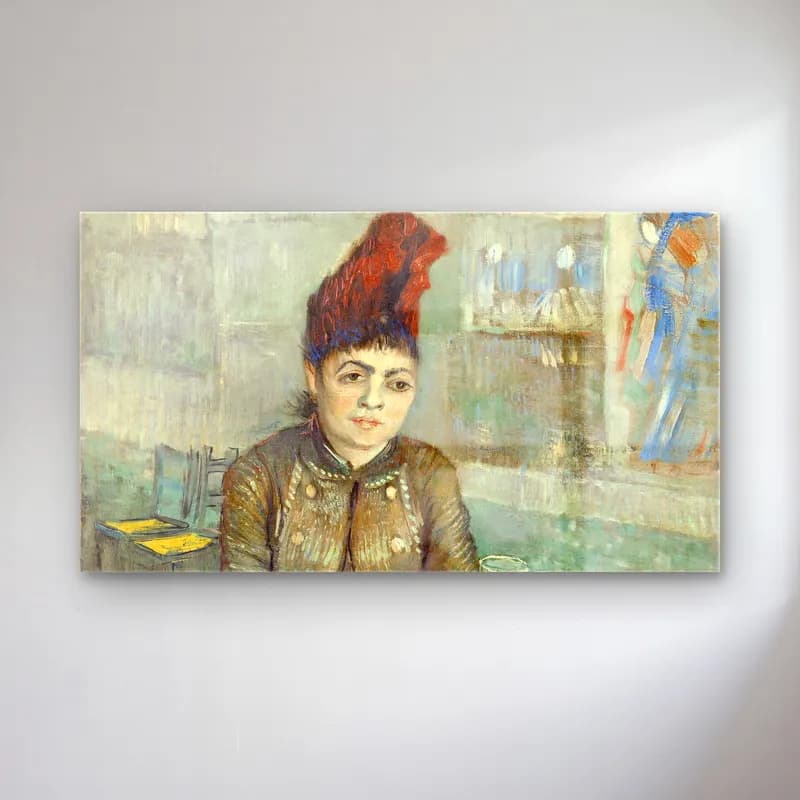 Vincent van Gogh – Agostina Segatori cam tablo — Vincent van Gogh – Agostina Segatori — empresyonist kadın portresi