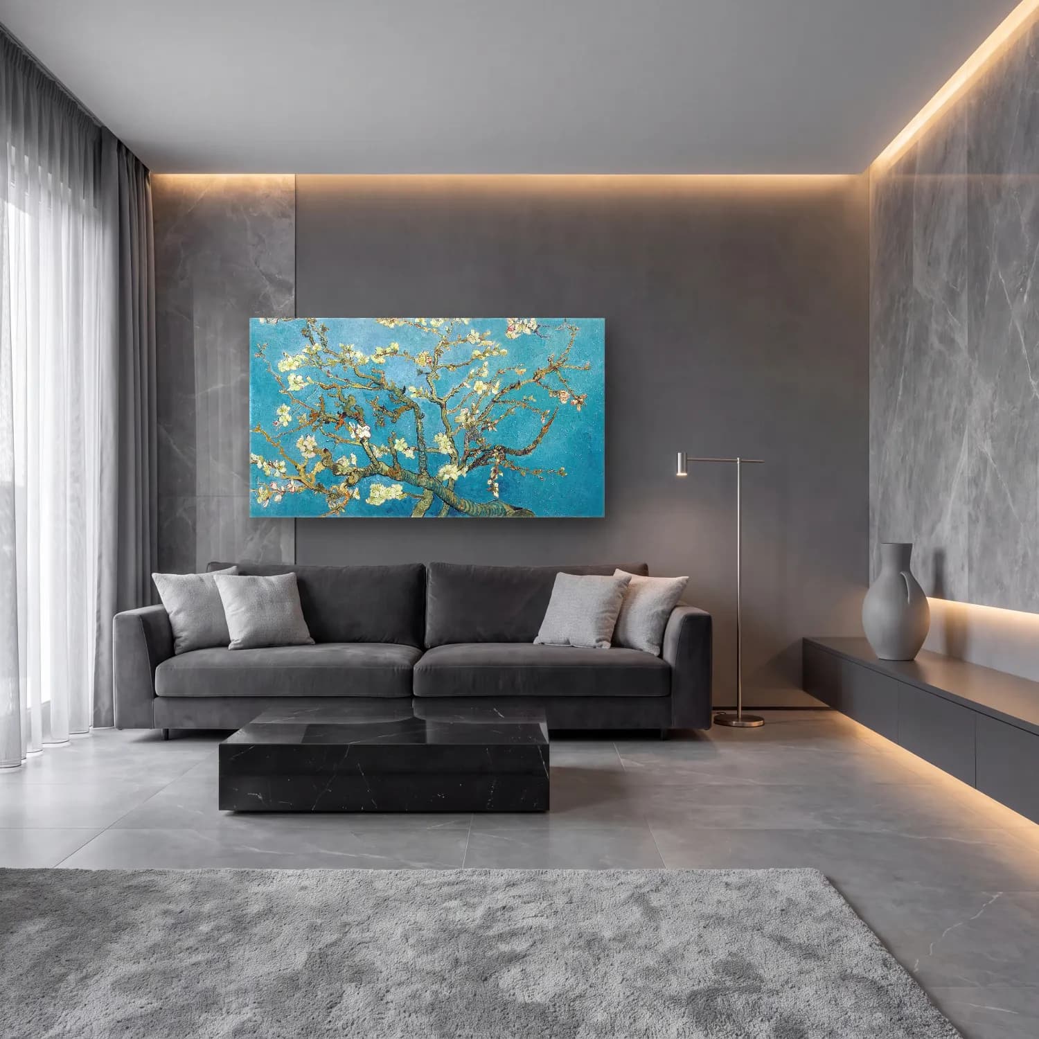 Vincent van Gogh – Almond blossom cam tablo — lüks salon duvarında