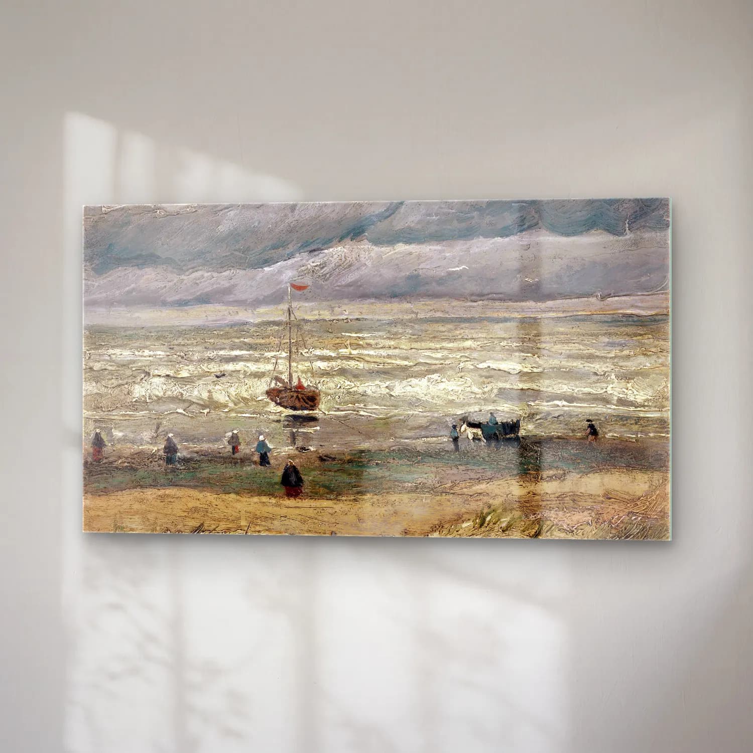 Vincent van Gogh – Beach at Scheveningen in Stormy Weather cam tablo — sağ açıdan görünüm