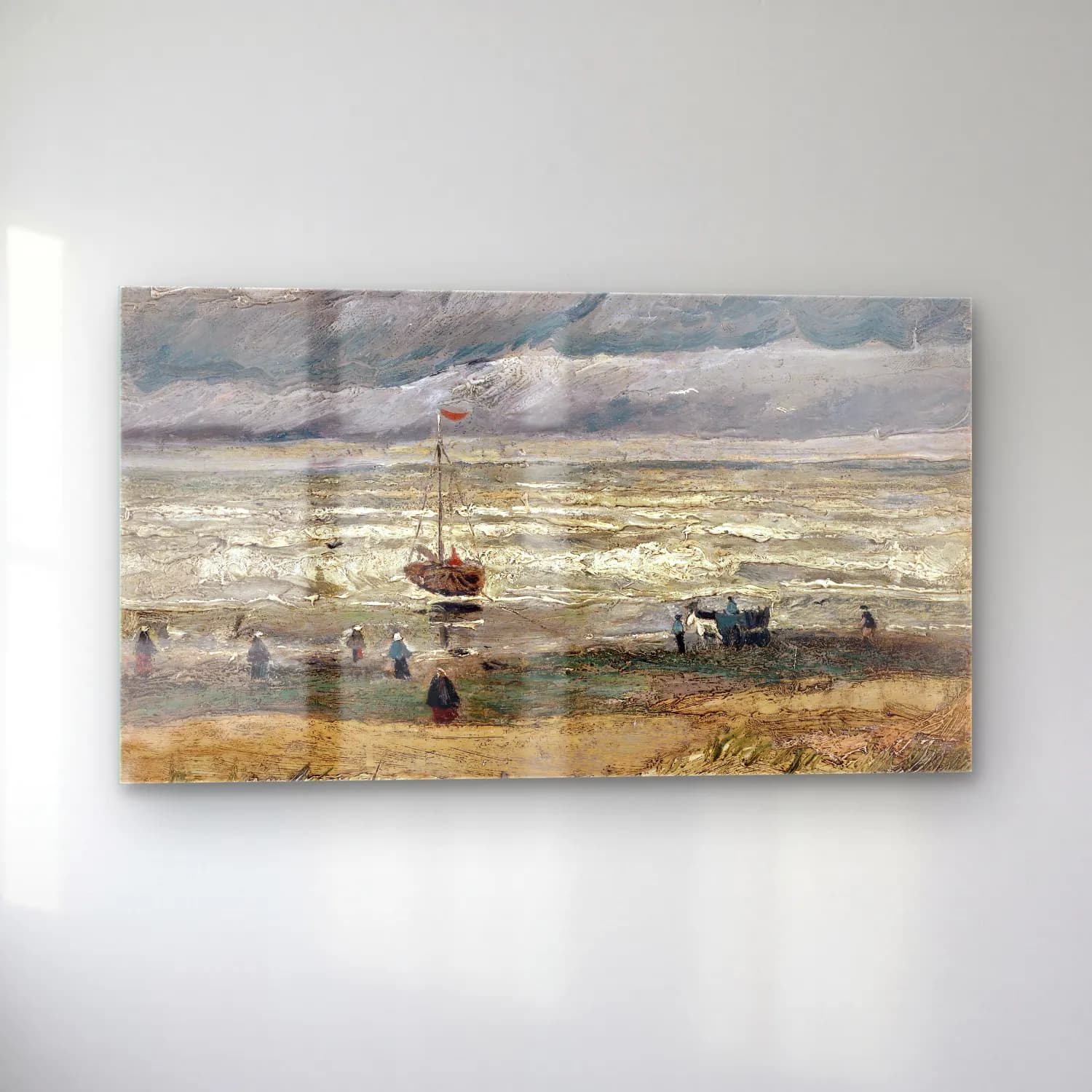Vincent van Gogh – Beach at Scheveningen in Stormy Weather cam tablo — sol açıdan görünüm