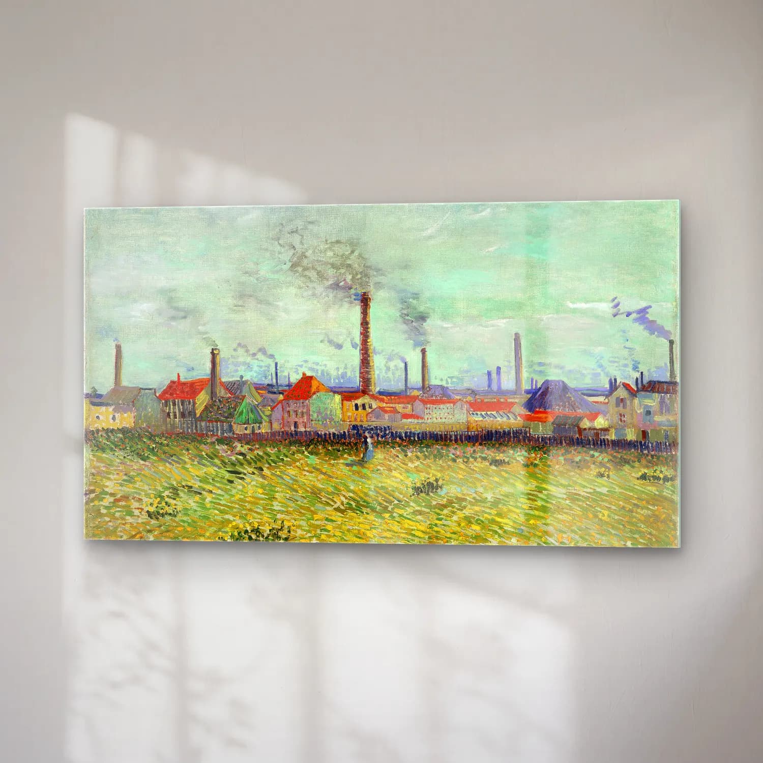 Vincent van Gogh – Factories at Clichy cam tablo — sağ açıdan görünüm