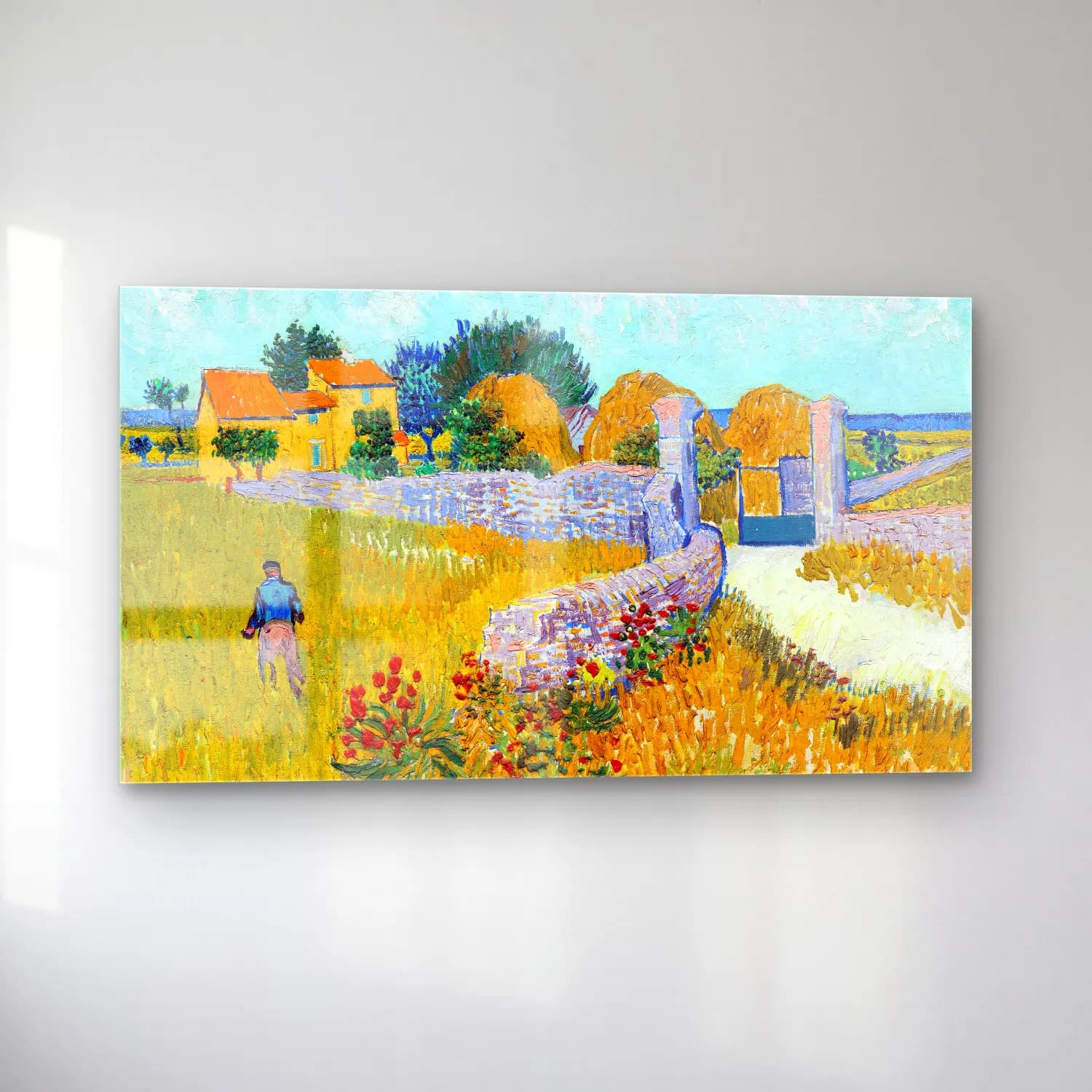 Vincent van Gogh – Farmhouse in Provence – Sarı Tonlar cam tablo — sol açıdan görünüm