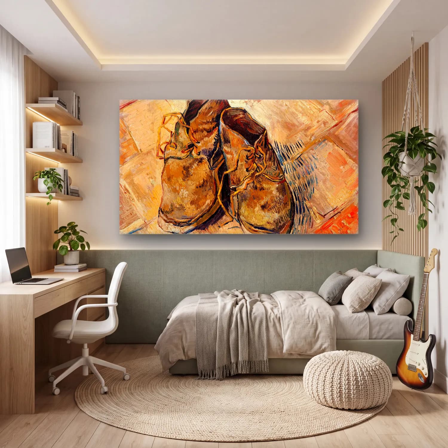 Vincent van Gogh – Grafika Kids Van Gogh Shoes cam tablo — genç odasında
