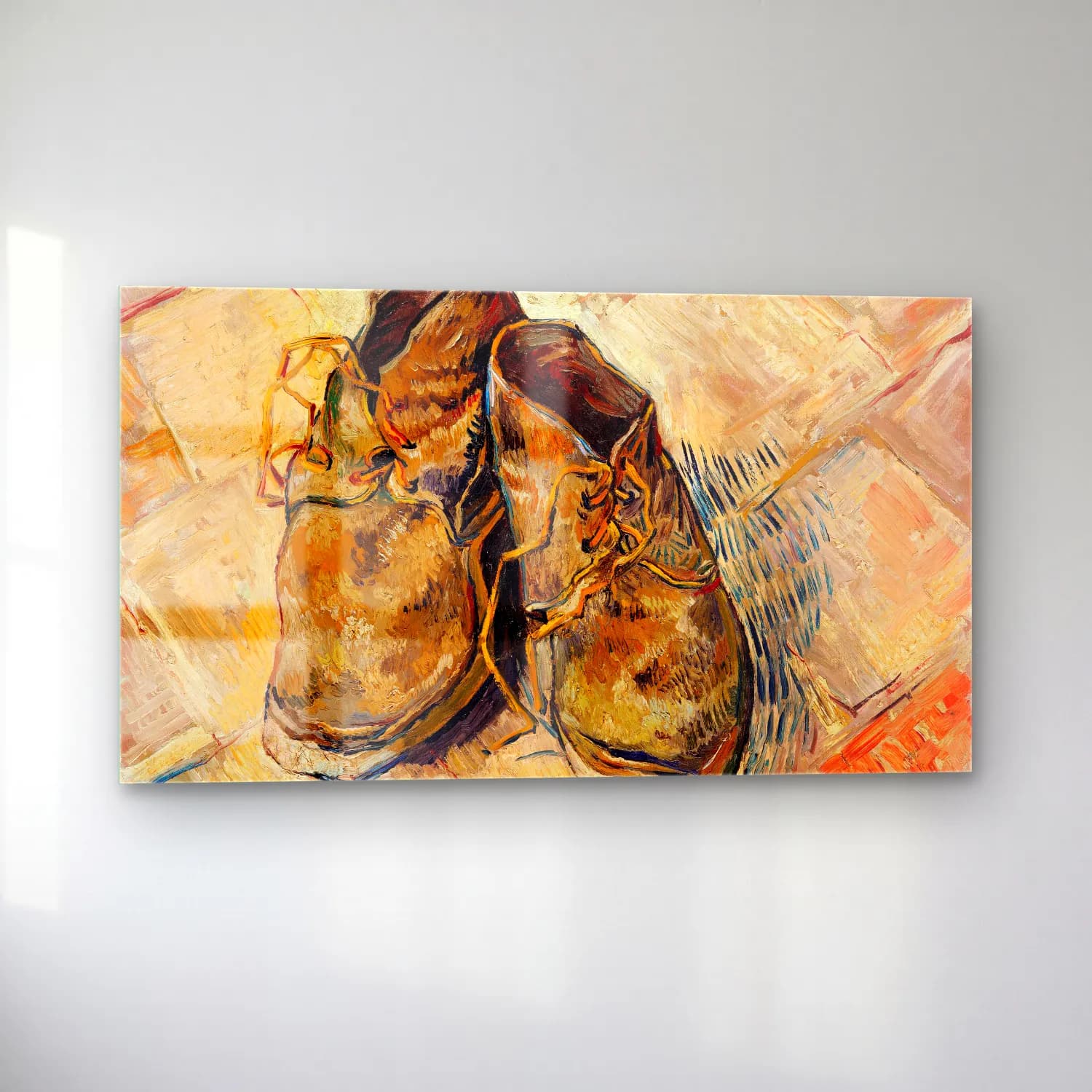 Vincent van Gogh – Grafika Kids Van Gogh Shoes cam tablo — sol açıdan görünüm
