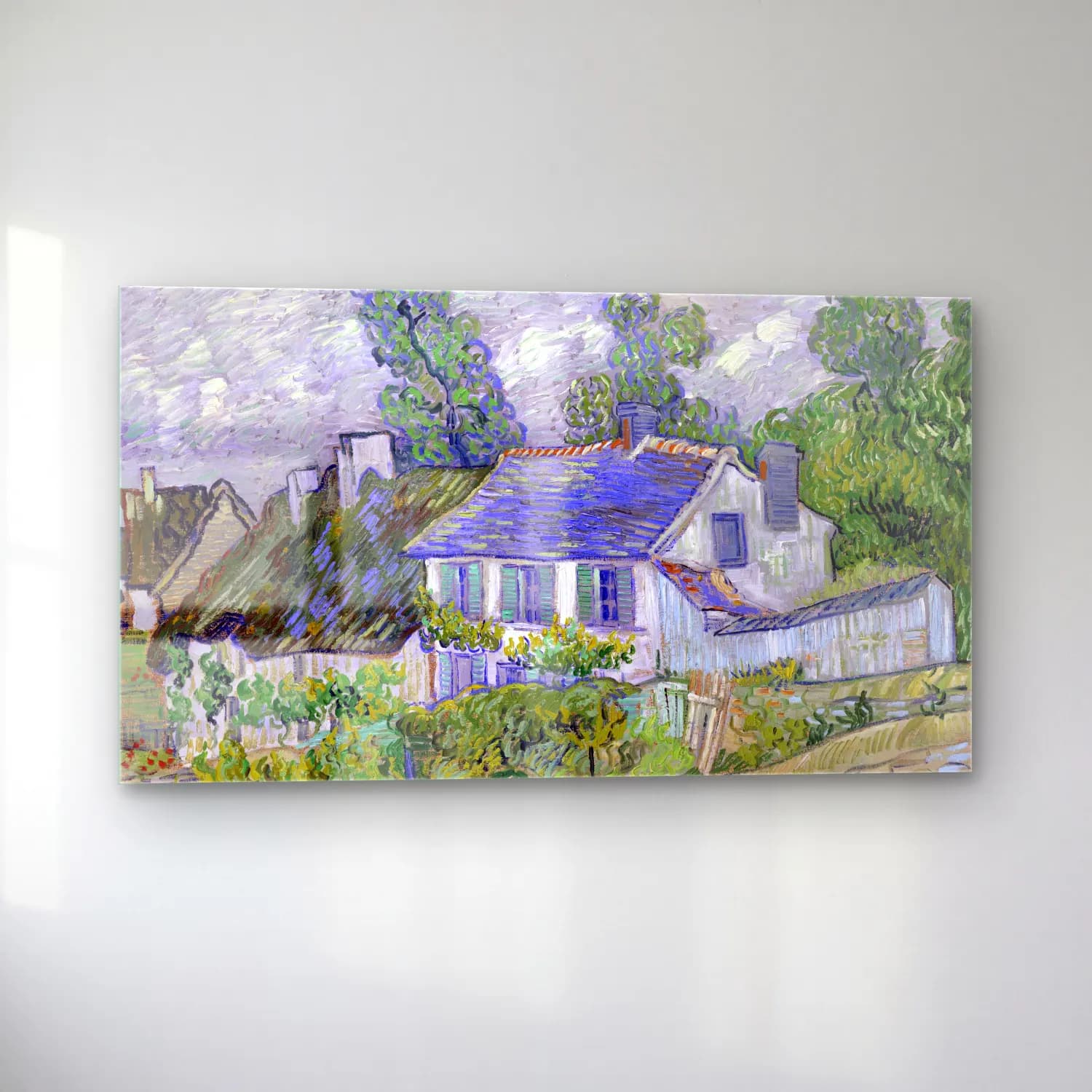Vincent van Gogh – Houses at Auvers cam tablo — sol açıdan görünüm
