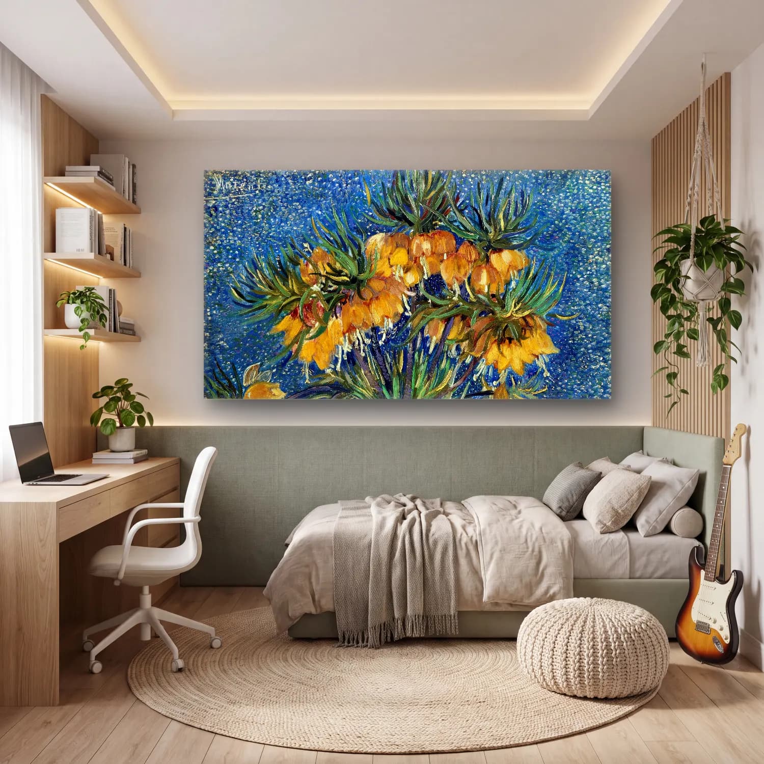 Vincent van Gogh – Imperial Fritillaries cam tablo — genç odasında