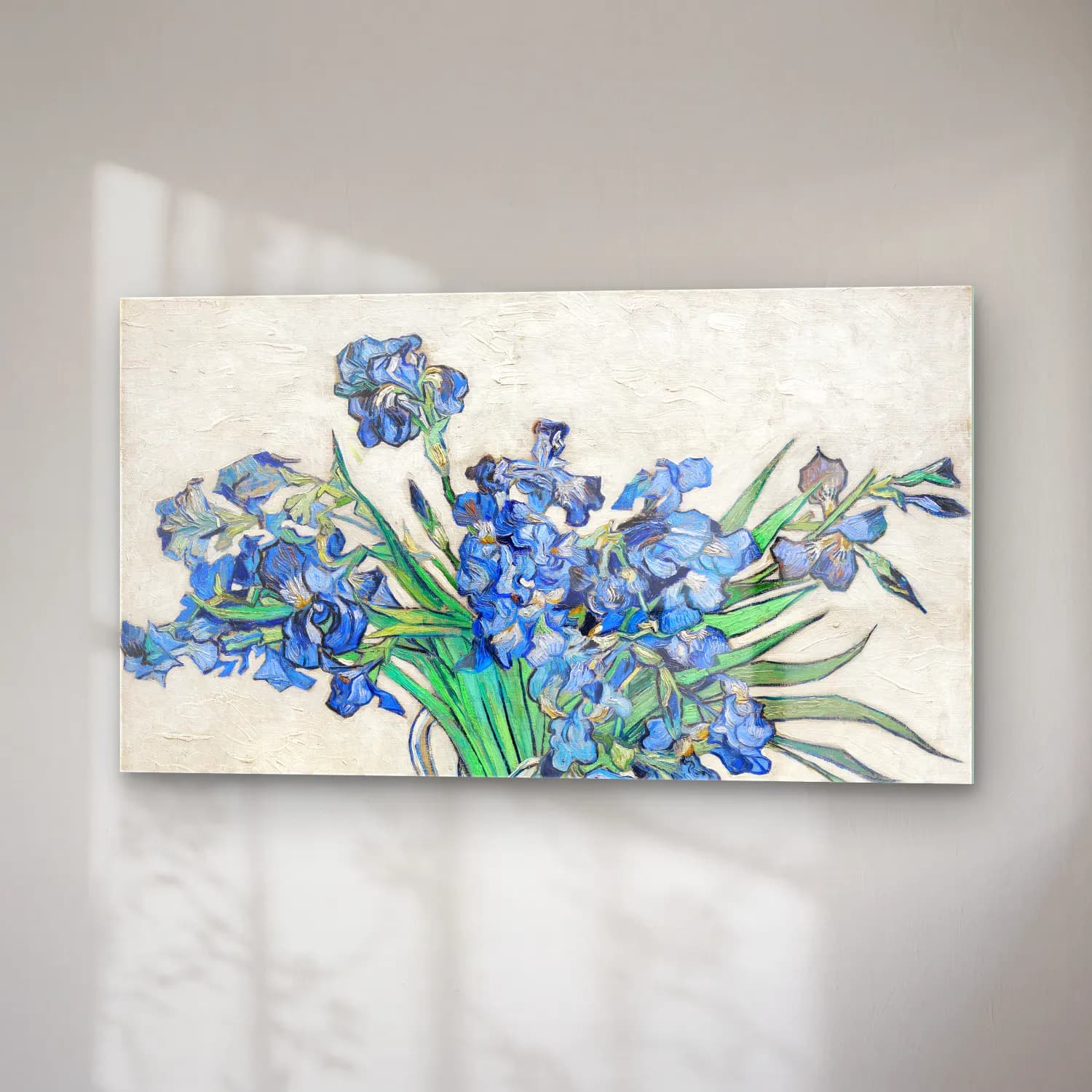 Vincent van Gogh – Irises No. 4 cam tablo — sağ açıdan görünüm