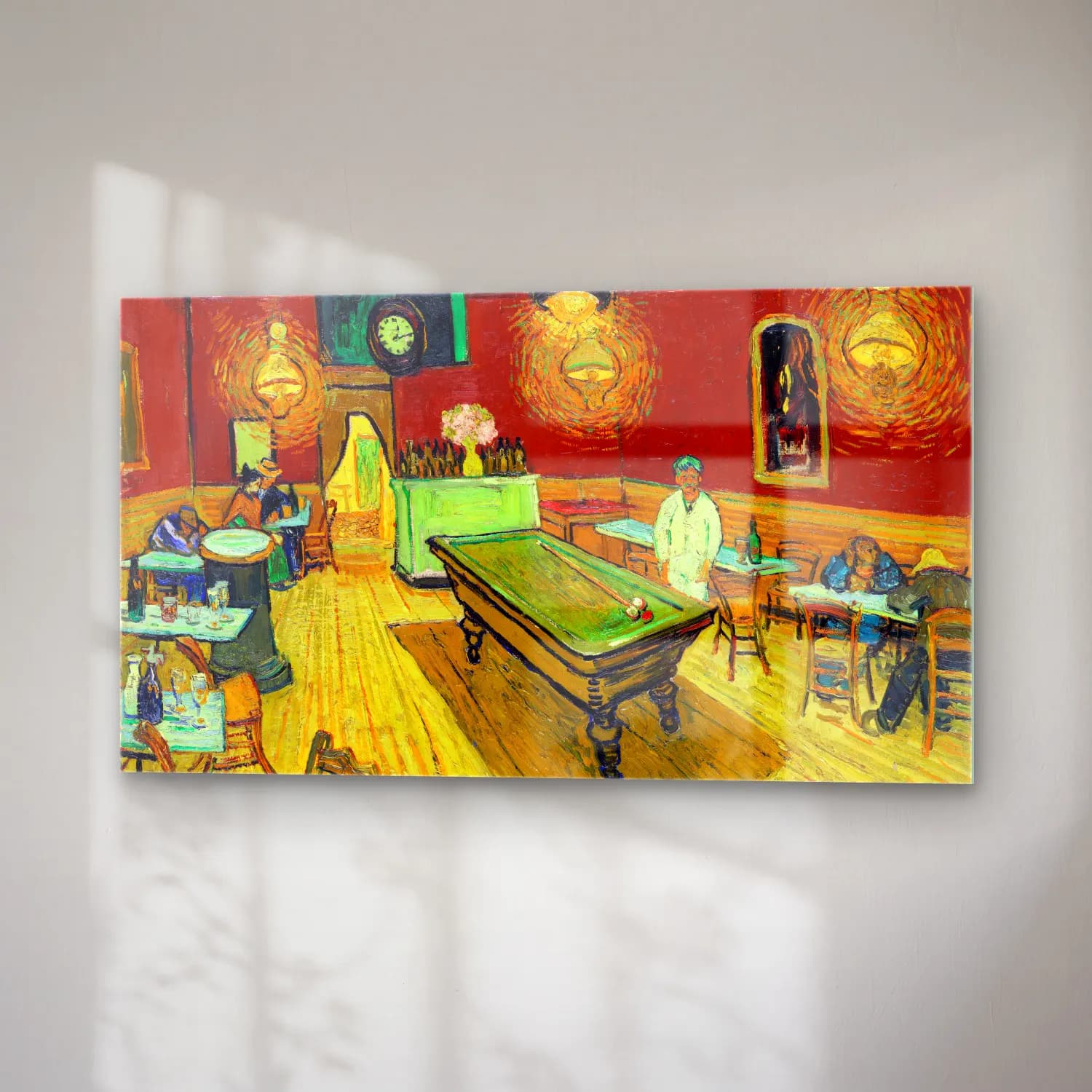 Vincent van Gogh – Le café de nuit (The Night Café) cam tablo — sağ açıdan görünüm