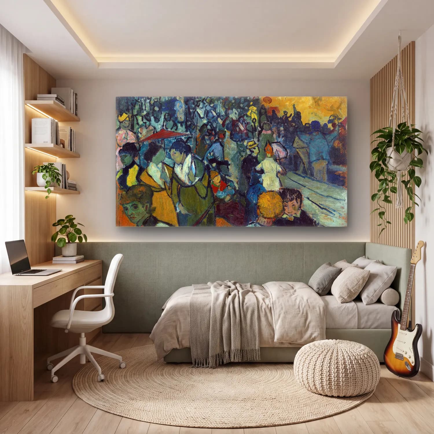 Vincent van Gogh – Les Arènes – Mavi Tonlar cam tablo — genç odasında