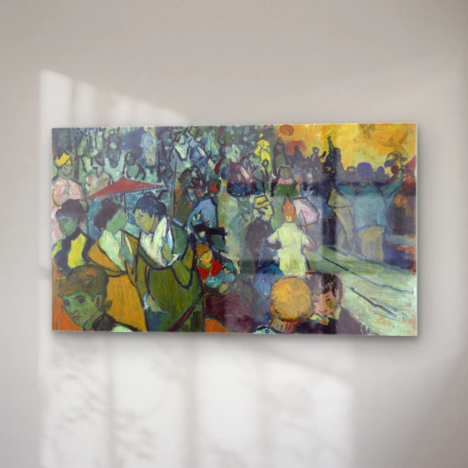 Vincent van Gogh – Les Arènes – Mavi Tonlar cam tablo — sağ açıdan görünüm