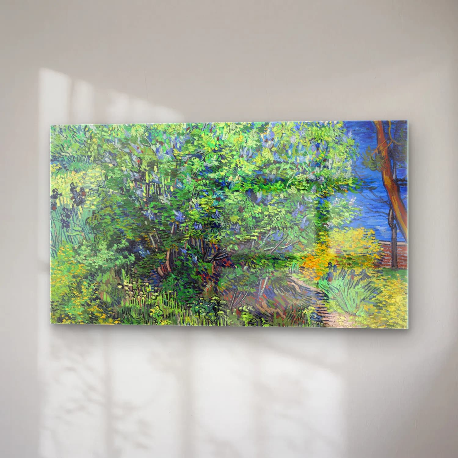 Vincent van Gogh – Lilac Bush – Yeşil Tonlar cam tablo — sağ açıdan görünüm