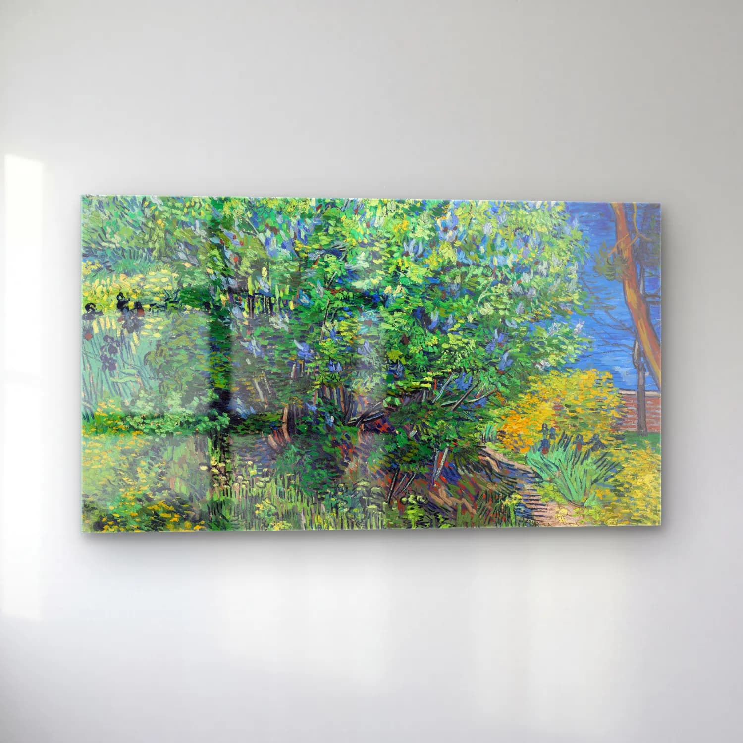 Vincent van Gogh – Lilac Bush – Yeşil Tonlar cam tablo — sol açıdan görünüm