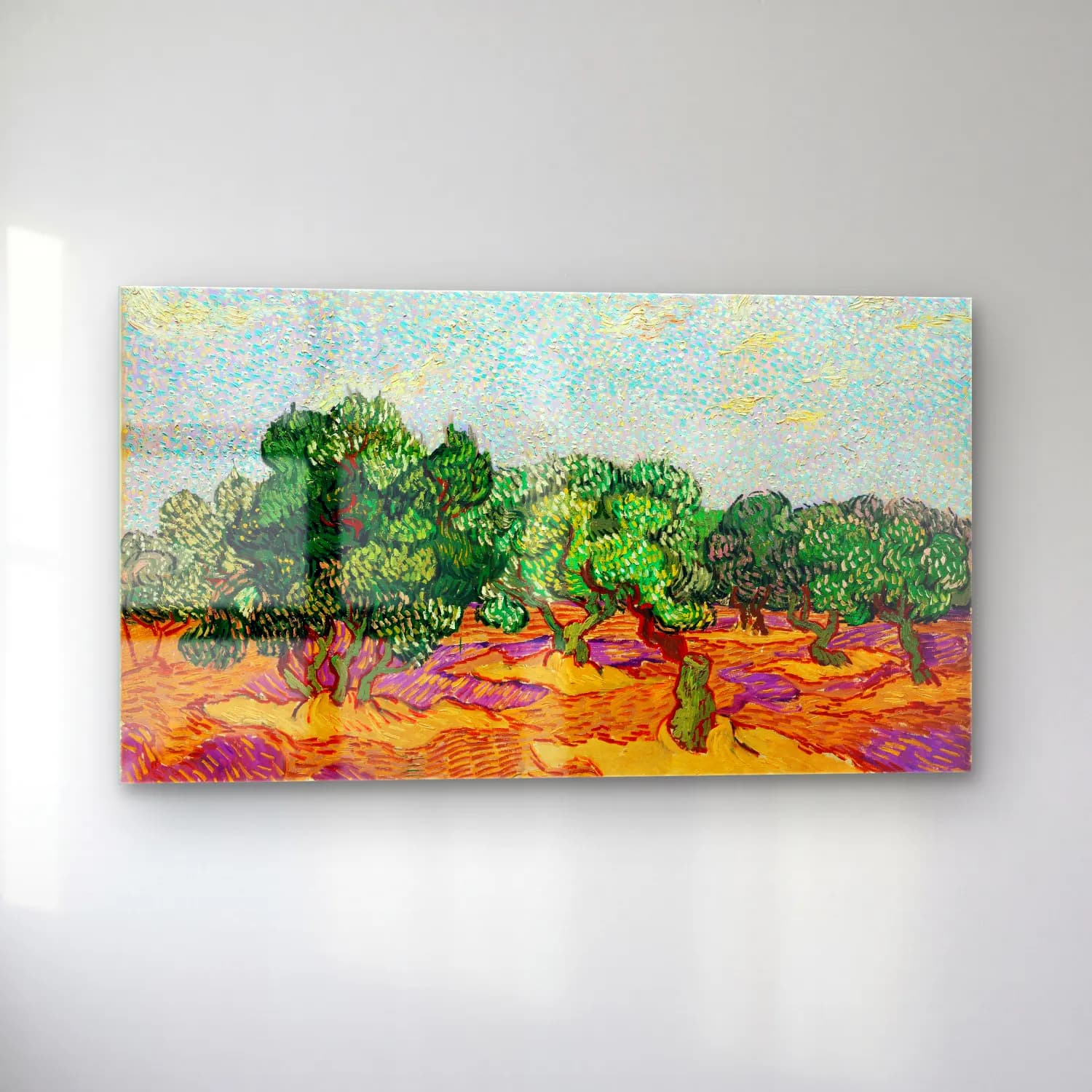 Vincent van Gogh – Olive Trees cam tablo — sol açıdan görünüm
