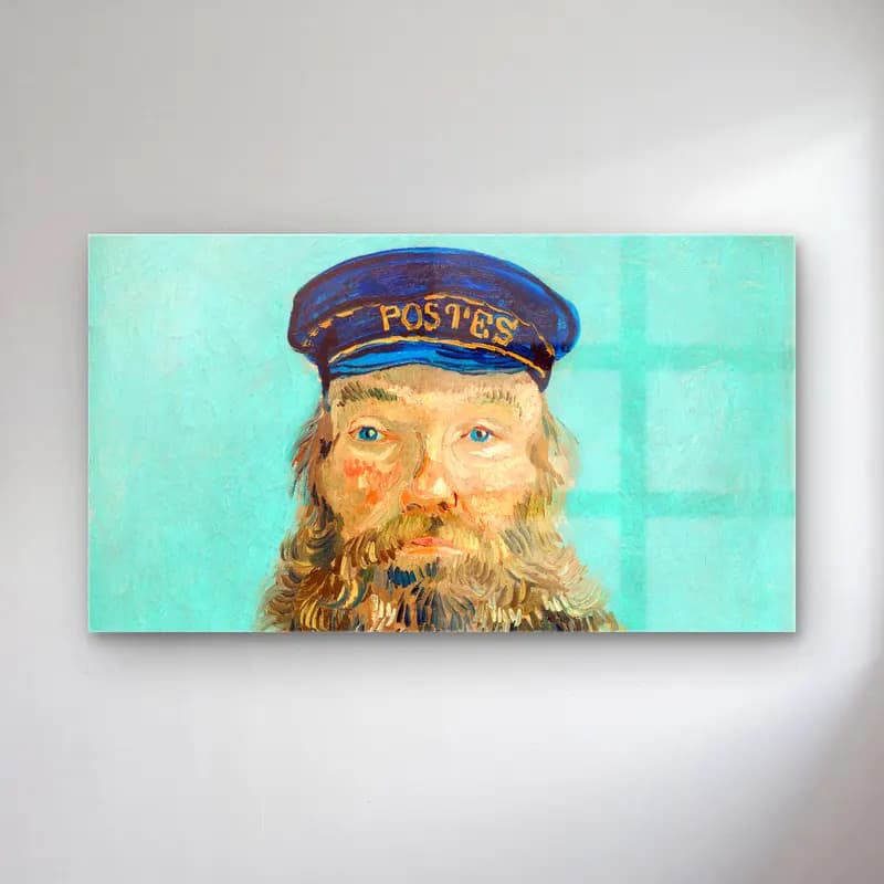Vincent van Gogh – Portrait of Postman Roulin cam tablo — Vincent van Gogh – Portrait of Postman Roulin — empresyonist erkek portresi