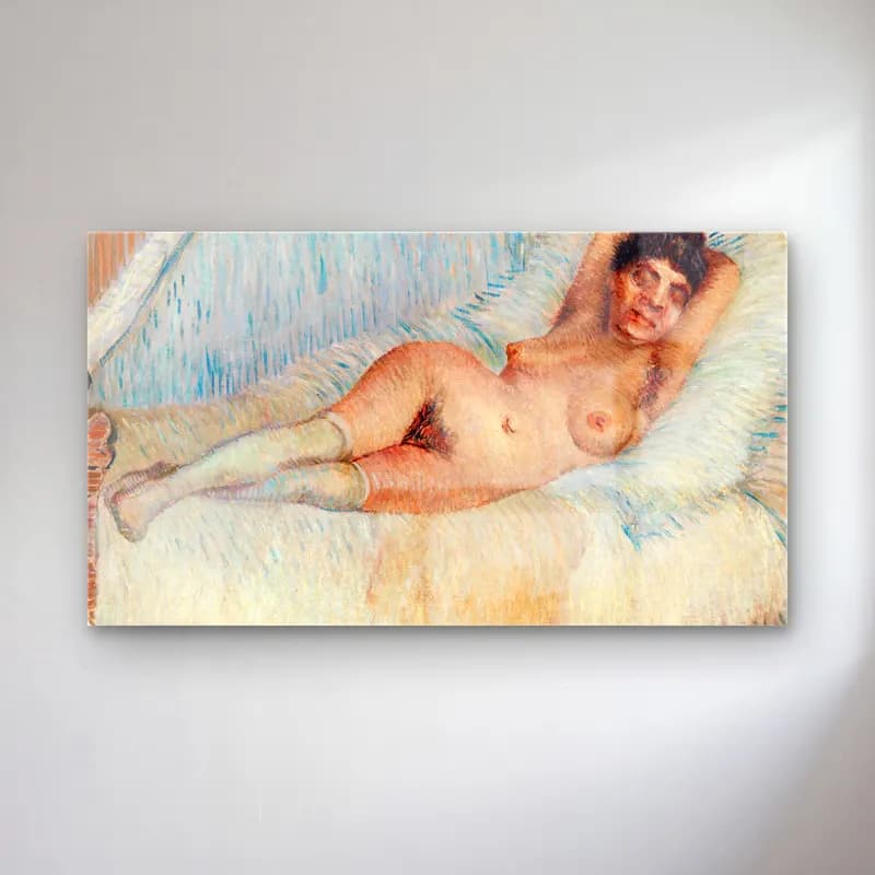 Vincent van Gogh – Reclining Nude cam tablo — Vincent van Gogh – Reclining Nude — empresyonist figür çalışması