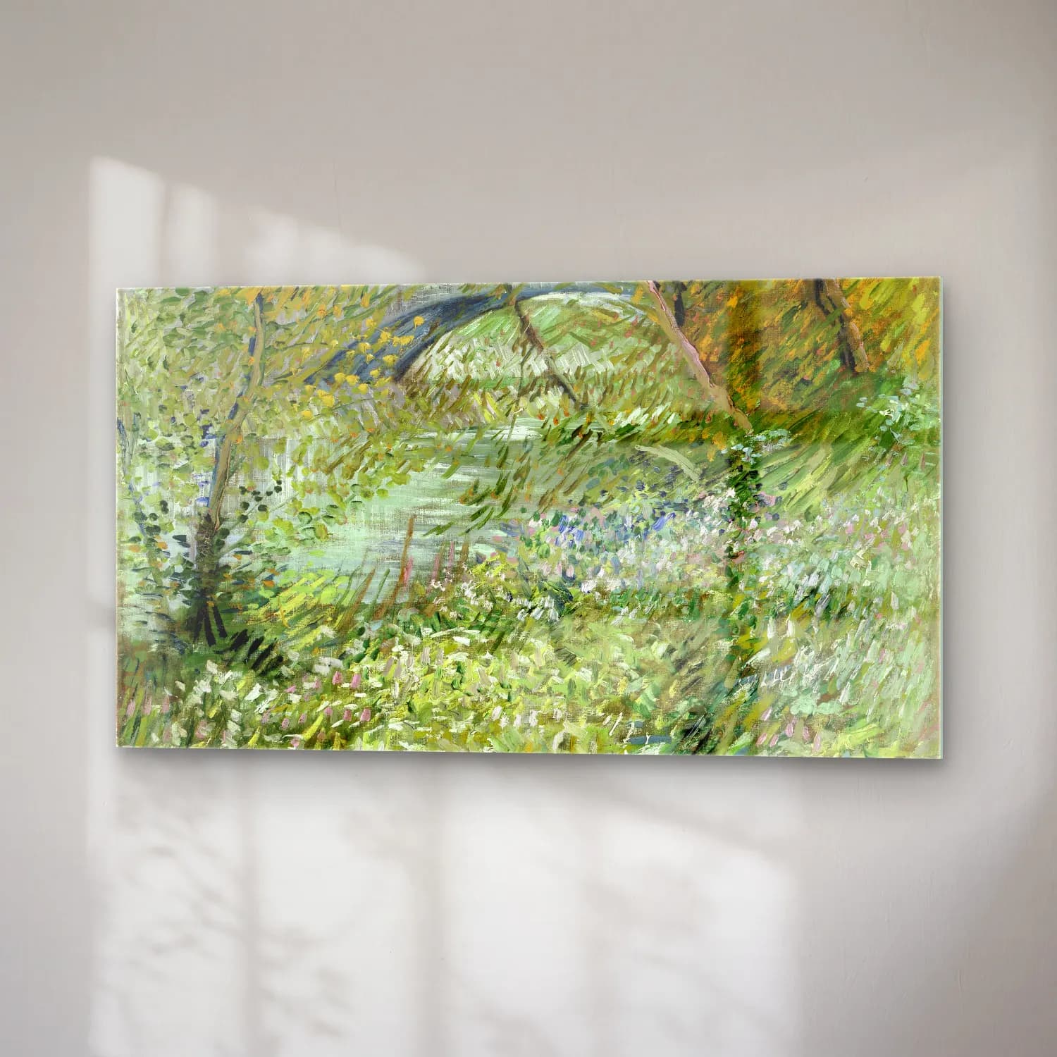 Vincent van Gogh – River Bank in Springtime cam tablo — sağ açıdan görünüm