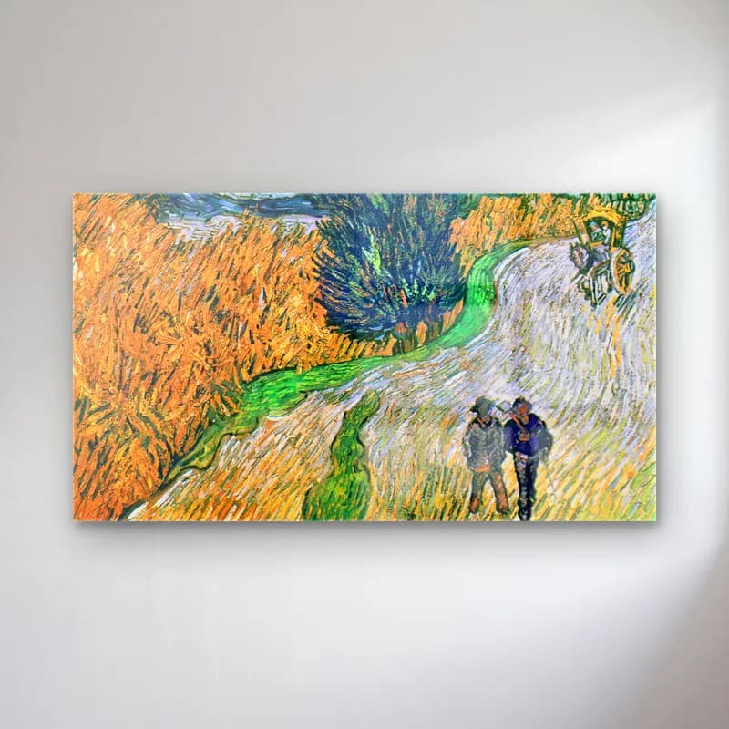 Vincent van Gogh – Road with Cypress and Star cam tablo — Vincent van Gogh – Road with Cypress and Star — empresyonist buğday tarlası