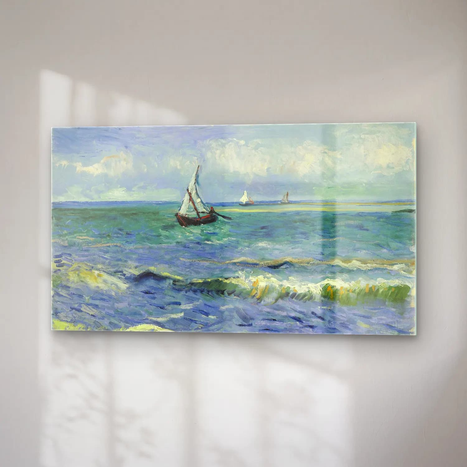 Vincent van Gogh – Seascape near Les Saintes-Maries-de-la-Me cam tablo — sağ açıdan görünüm