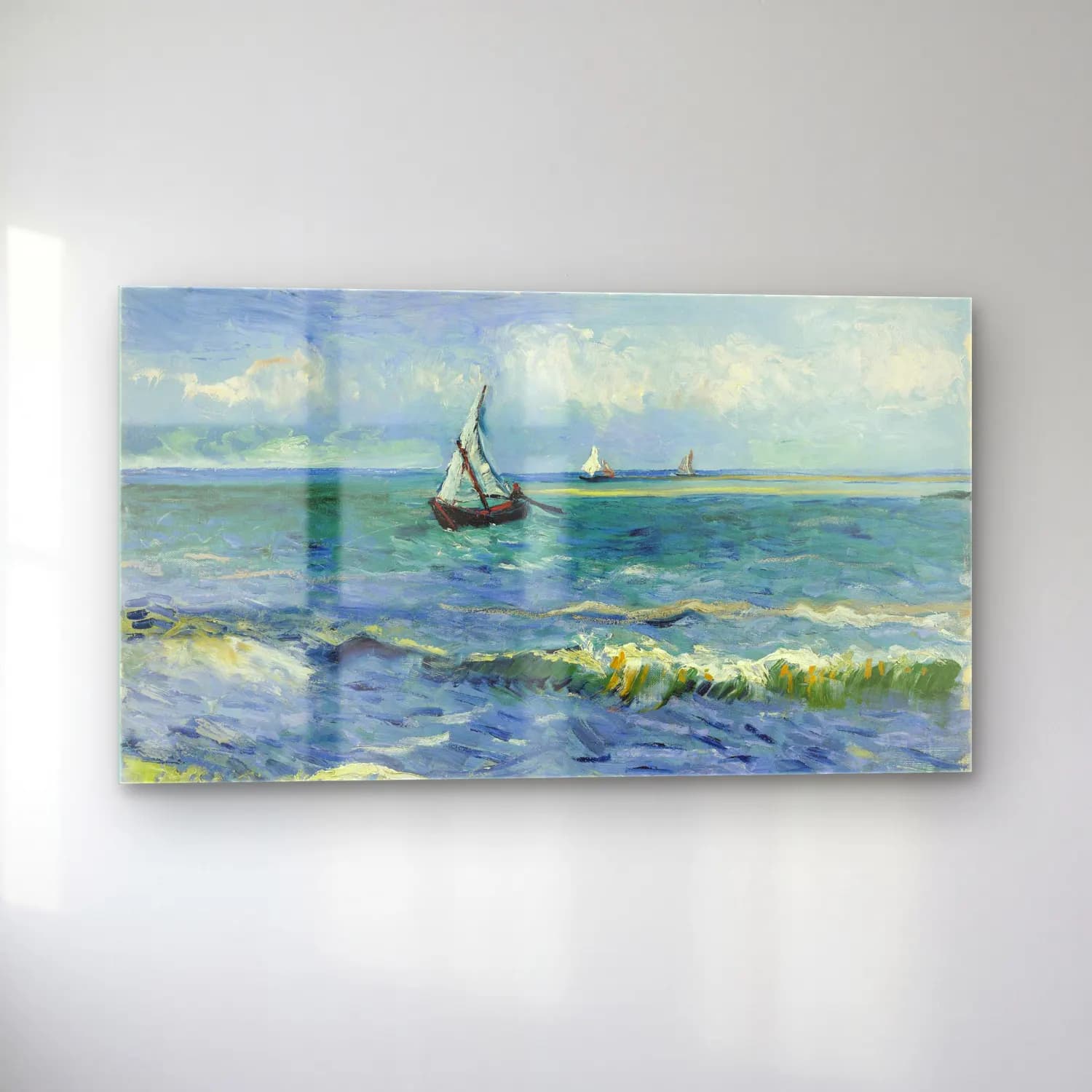 Vincent van Gogh – Seascape near Les Saintes-Maries-de-la-Me cam tablo — sol açıdan görünüm