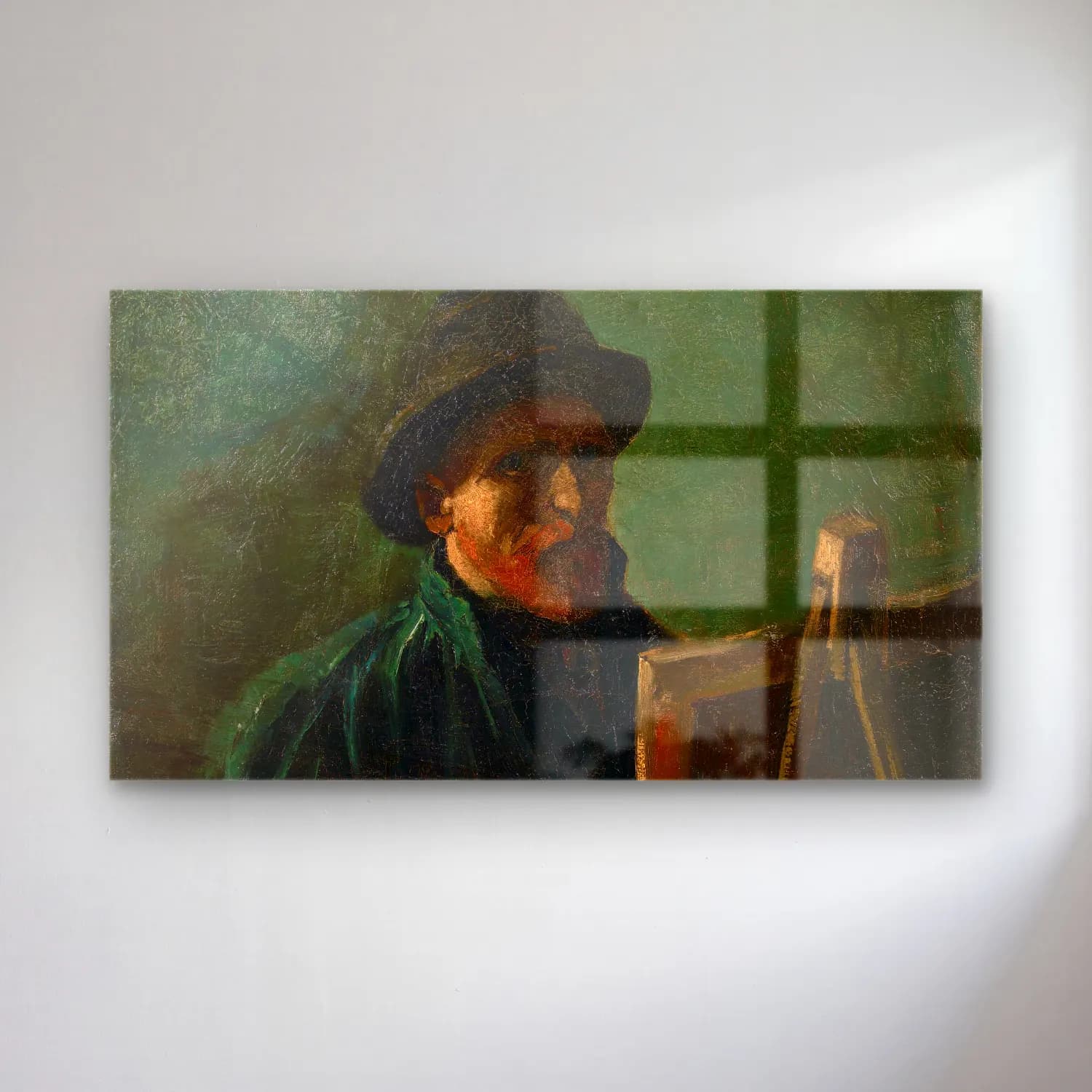 Vincent van Gogh – Self-Portrait with Dark Felt Hat at the Easel cam tablo — Vincent van Gogh – Self-Portrait with Dark Felt Hat at the Easel — empresyonist erkek portresi
