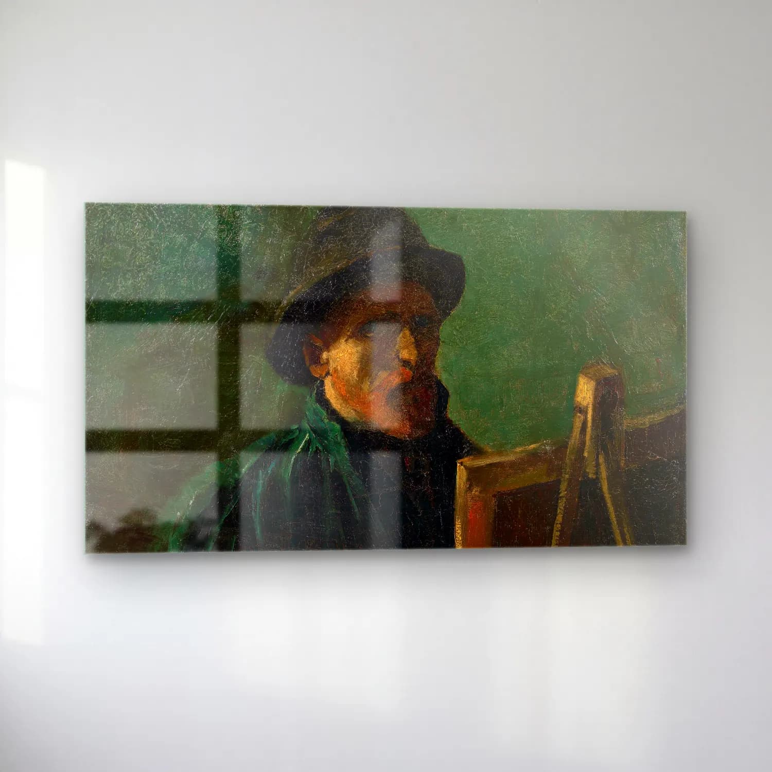 Vincent van Gogh – Self-Portrait with Dark Felt Hat at the Easel cam tablo — sol açıdan görünüm