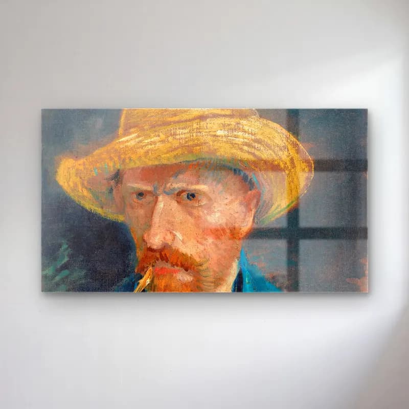 Vincent van Gogh – Self-portrait No. 4 cam tablo — Vincent van Gogh – Self-portrait No. 4 — empresyonist erkek portresi