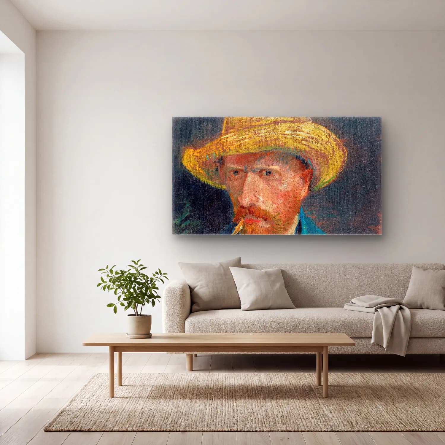 Vincent van Gogh – Self-portrait No. 4 cam tablo — açık renk salonda