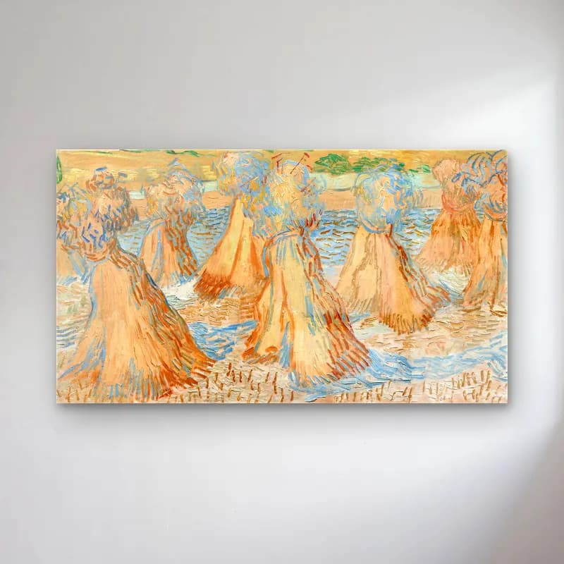 Vincent van Gogh – Sheaves of wheat cam tablo — Vincent van Gogh – Sheaves of wheat — empresyonist buğday tarlası
