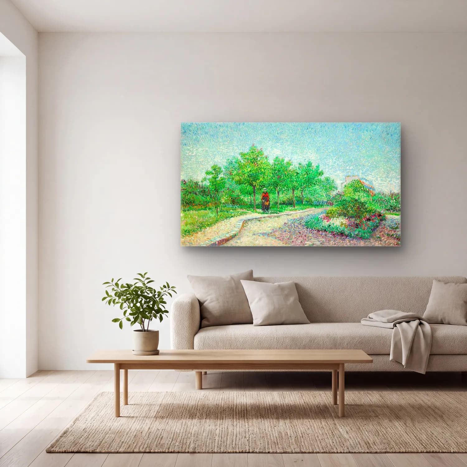 Vincent van Gogh – Square Saint-Pierre, Paris cam tablo — açık renk salonda