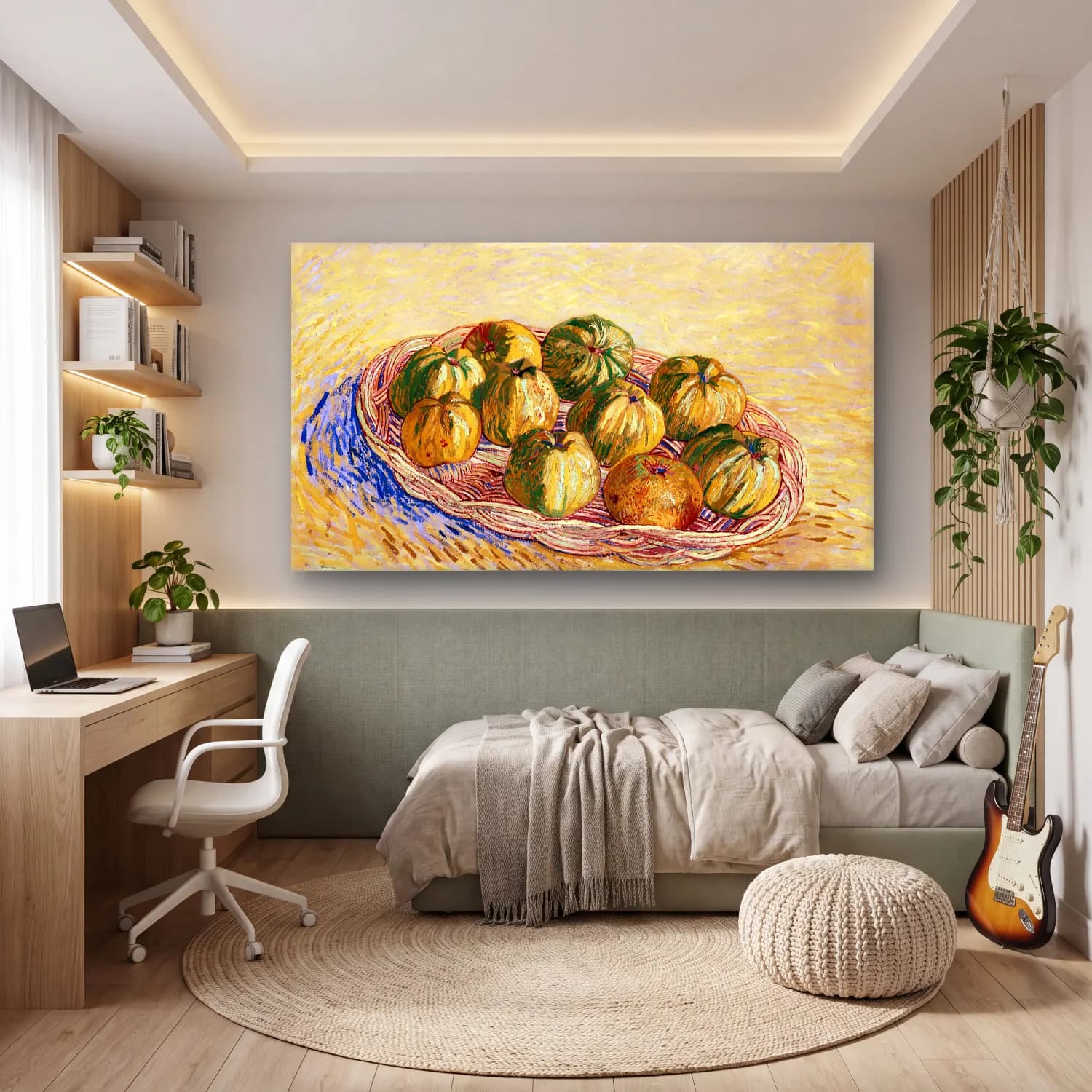 Vincent van Gogh – Still Life with Basket of Apples cam tablo — genç odasında