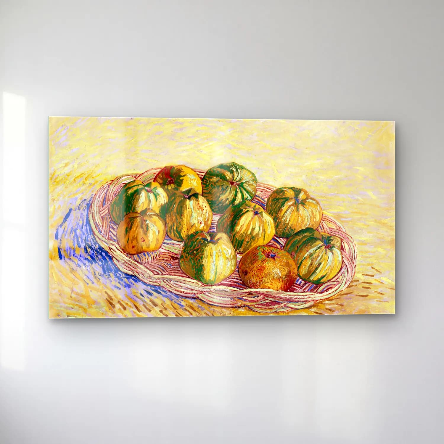 Vincent van Gogh – Still Life with Basket of Apples cam tablo — sol açıdan görünüm