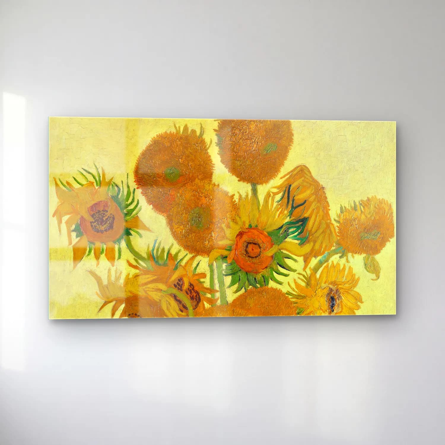 Vincent van Gogh – Sunflowers cam tablo — sol açıdan görünüm