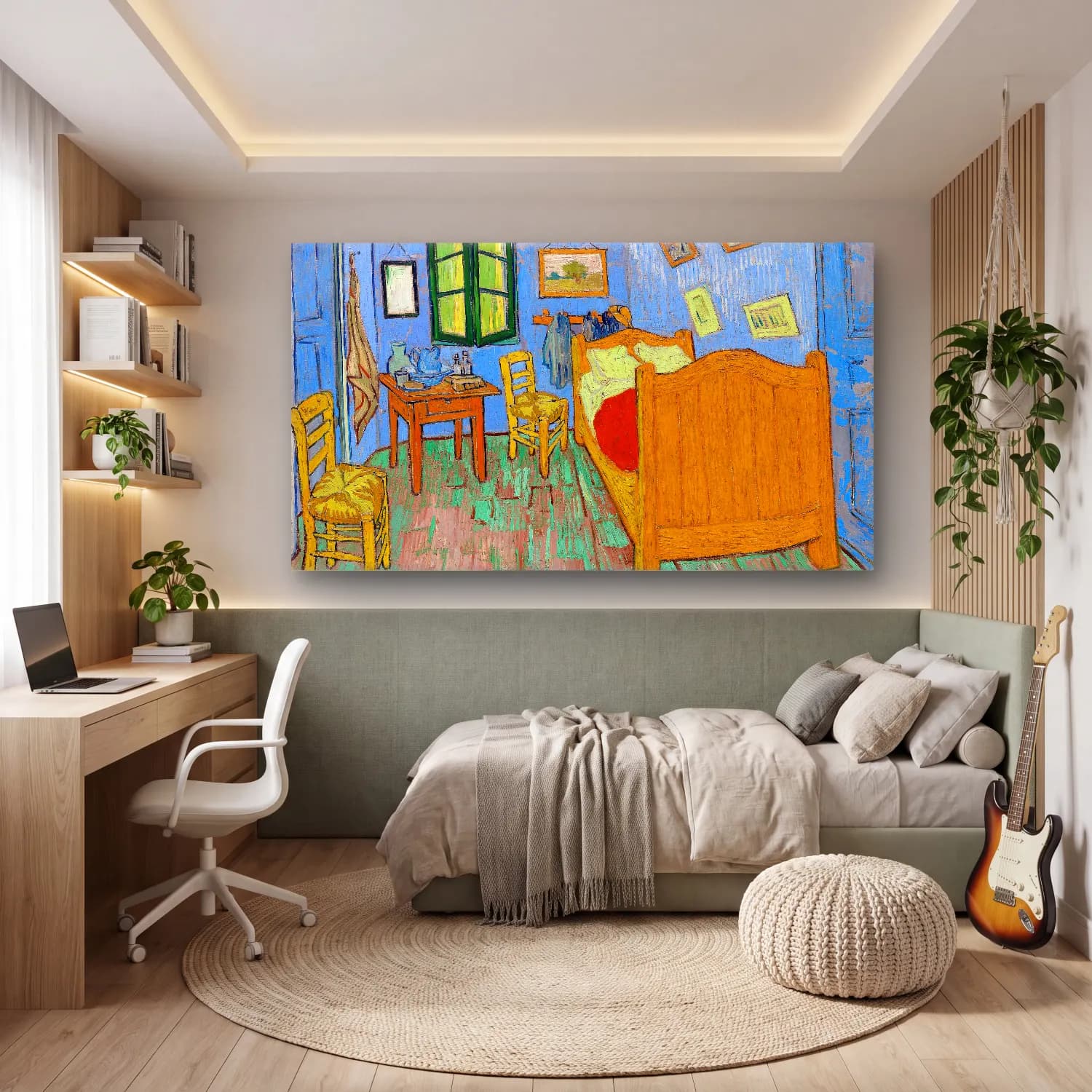 Vincent van Gogh – The Bedroom cam tablo — genç odasında