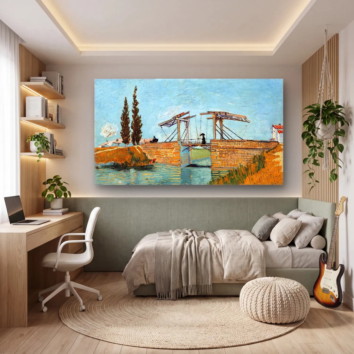 Vincent van Gogh – The Langlois Bridge at Arles cam tablo — genç odasında