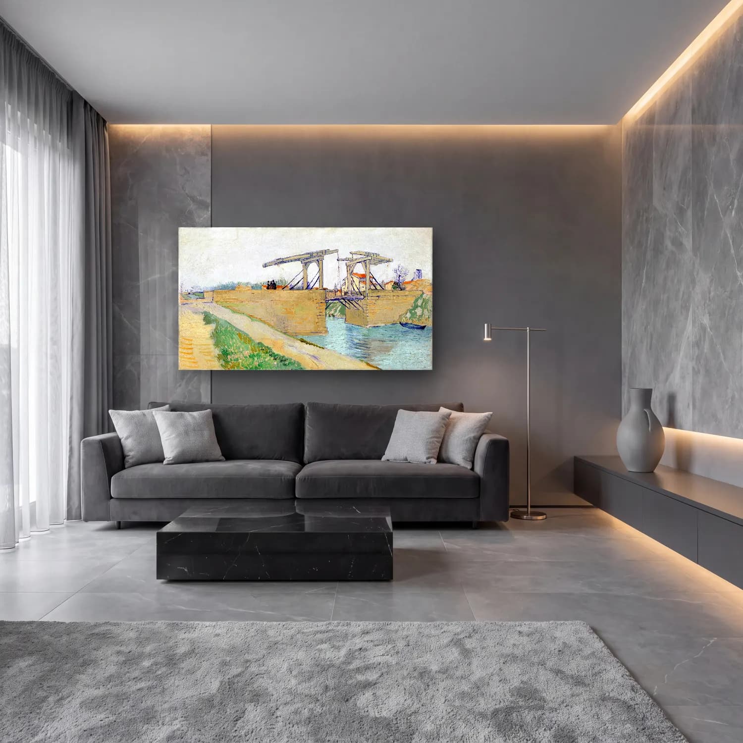 Vincent van Gogh – The Langlois bridge cam tablo — lüks salon duvarında