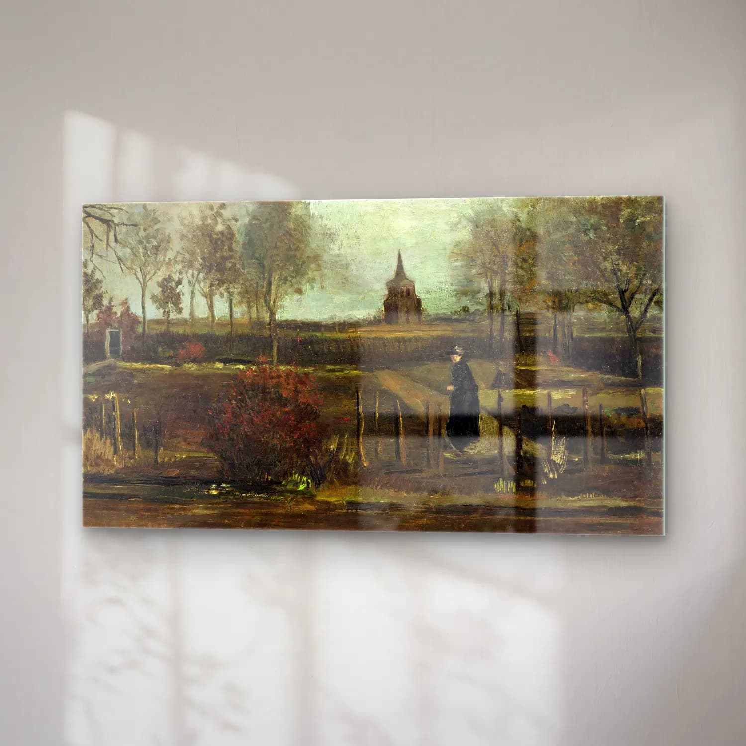Vincent van Gogh – The Parsonage Garden at Nuenen cam tablo — sağ açıdan görünüm