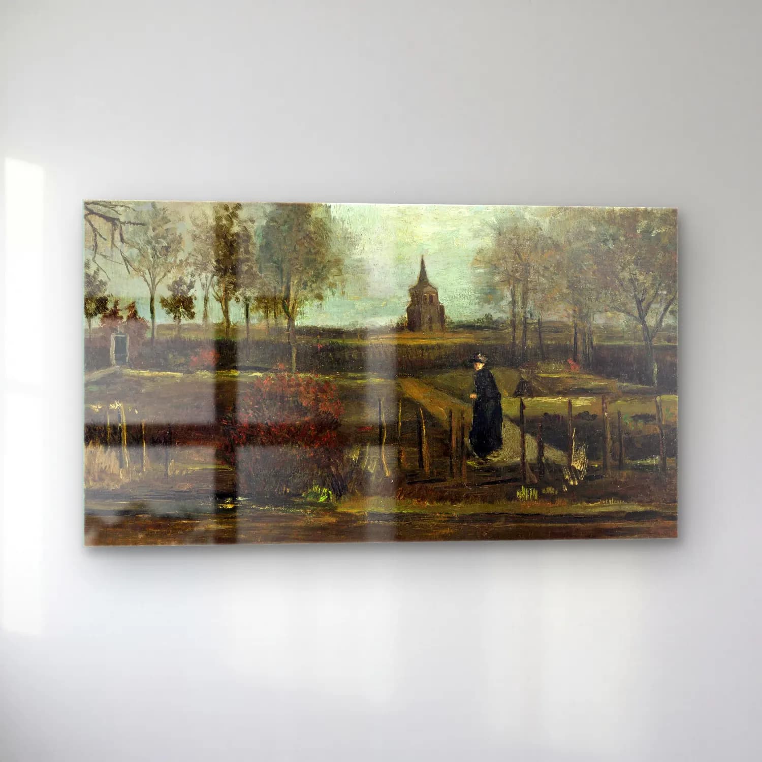 Vincent van Gogh – The Parsonage Garden at Nuenen cam tablo — sol açıdan görünüm