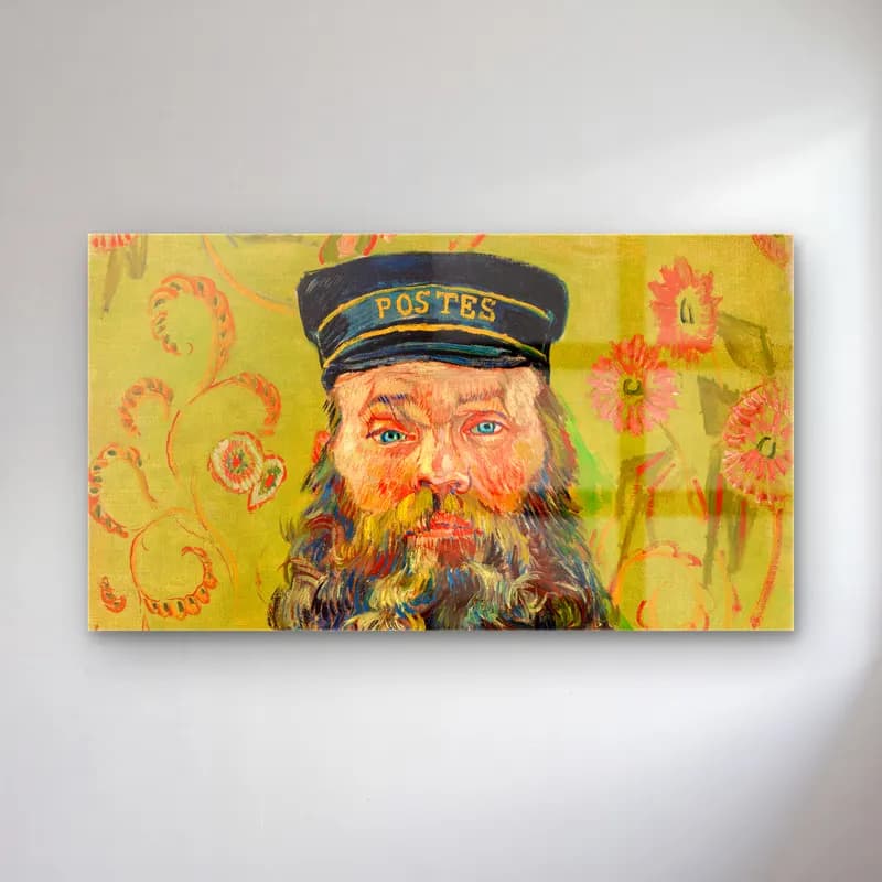 Vincent van Gogh – The Postman (Joseph Roulin) cam tablo — Vincent van Gogh – The Postman (Joseph Roulin) — empresyonist erkek portresi