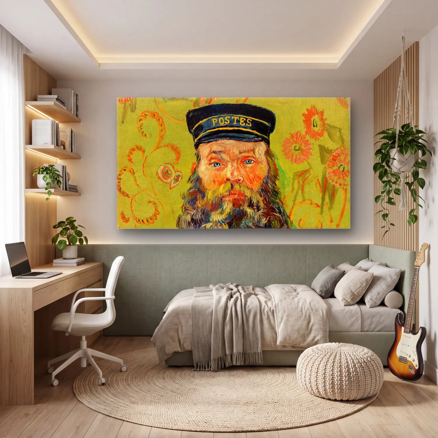 Vincent van Gogh – The Postman (Joseph Roulin) cam tablo — genç odasında