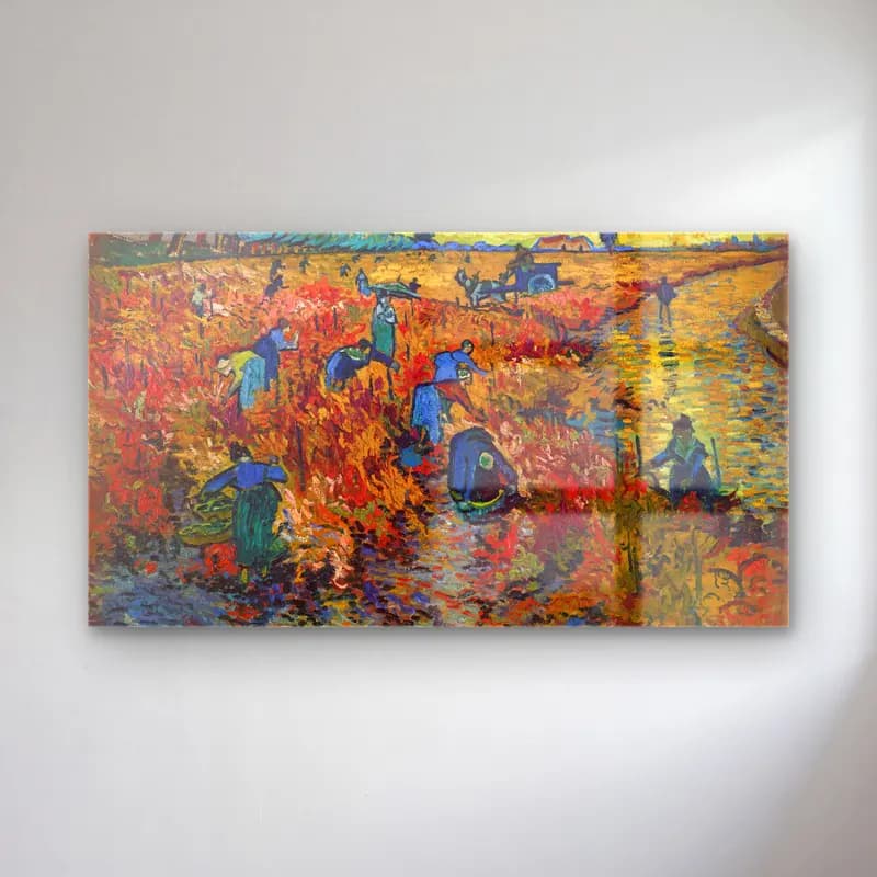 Vincent van Gogh – The Red Vineyard cam tablo — Vincent van Gogh – The Red Vineyard — empresyonist buğday tarlası