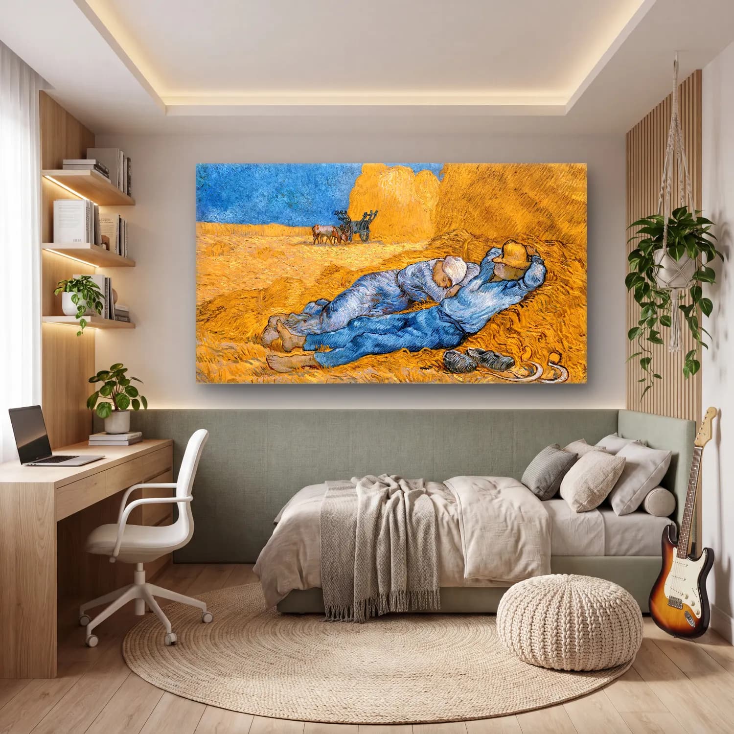 Vincent van Gogh – The Siesta cam tablo — genç odasında
